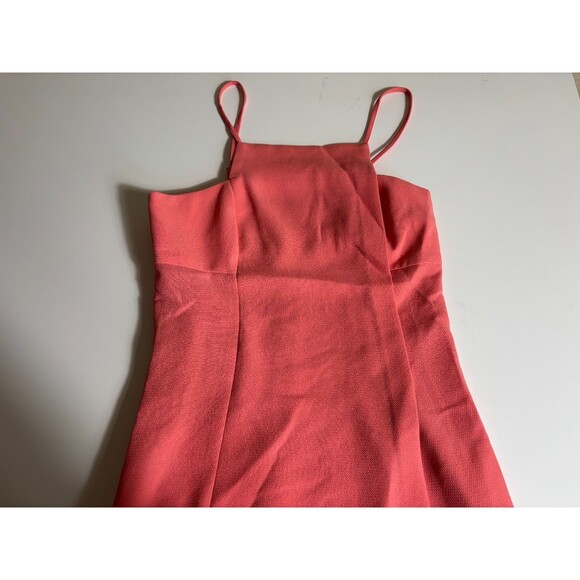 BCBGMAXAZRIA Wrap Dress Womens XS Salmon Pink Fitted Adjustable Strap Back Zip - Picture 6 of 10